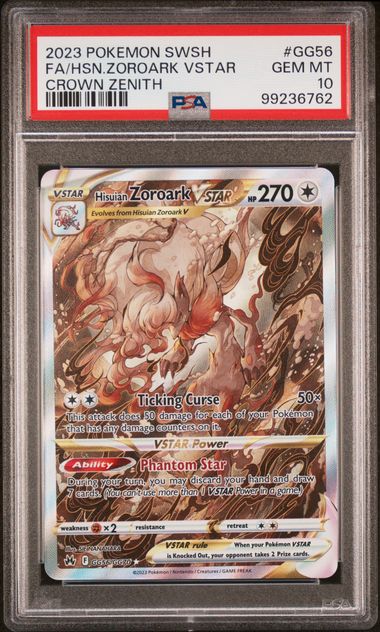 PSA 10 2023 POKEMON SWORD AND SHIELD CROWN ZENITH #GG56 FA/HSN.ZOROARK VSTAR