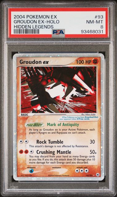 PSA 8 2004 POKEMON EX HIDDEN LEGENDS #93 GROUDON EX-HOLO -
