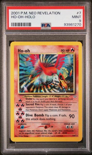 PSA 9 2001 POKEMON NEO REVELATION #7 HO-OH-HOLO -