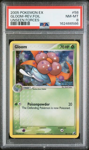 PSA 2005 POKEMON EX UNSEEN FORCES #58 GLOOM-REV.FOIL - 8