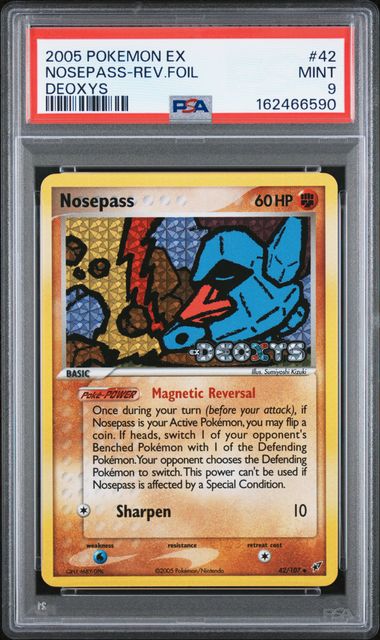 PSA 2005 POKEMON EX DEOXYS #42 NOSEPASS-REV.FOIL - 9