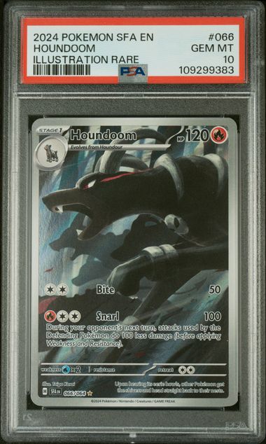 PSA 10 2024 POKEMON SFA EN-SHROUDED FABLE #066 HOUNDOOM ILLUSTRATION RARE