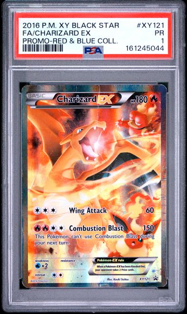 PSA 2016 POKEMON XY BLACK STAR PROMO #XY121 FA/CHARIZARD EX PROMO-RED & BLUE COLL. - 1