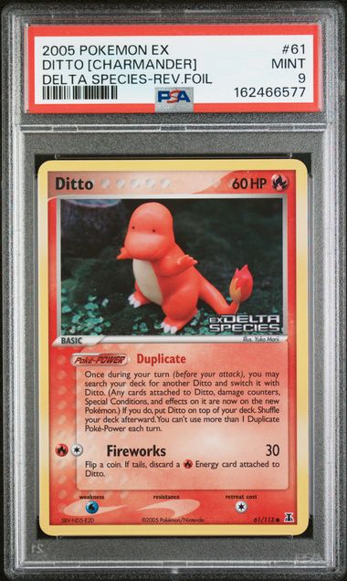 PSA 2005 POKEMON EX DELTA SPECIES #61 DITTO [CHARMANDER] SPECIES-REV.FOIL - 9